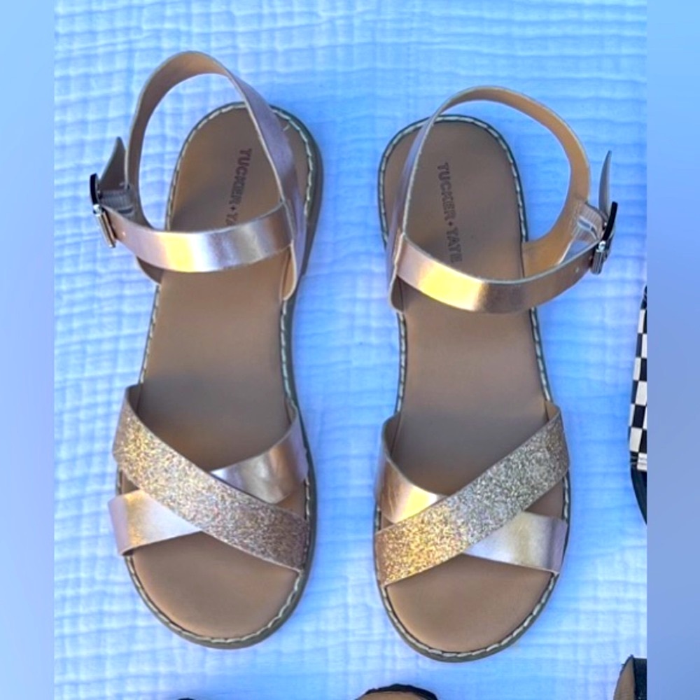 Girls TUCKER + TATE Gold Flat Sandals